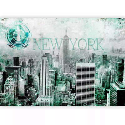 Wall Murals with New York in Emerald from a bird's eye view, 61528 G-ART