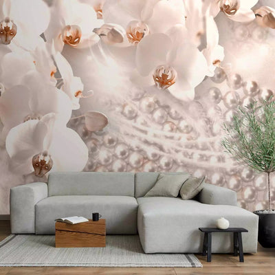 Wall Murals - glamor composition with pearls and orchids, 65622G-ART