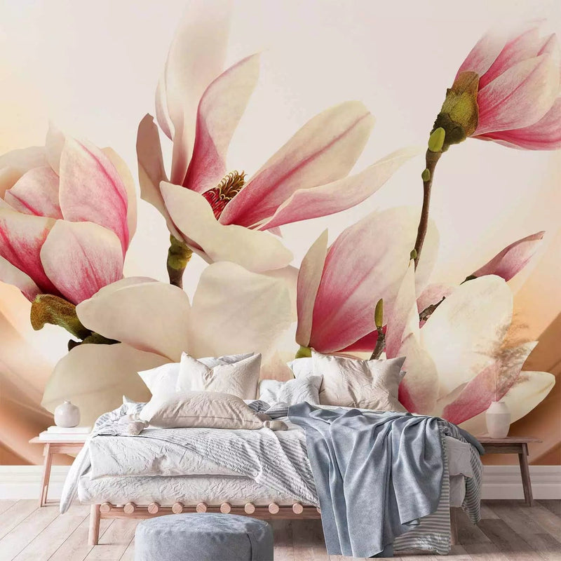 Fototapetai Su „Magnolia Flowers“ kreme - Gloss, 63892 - Kaina G -Art