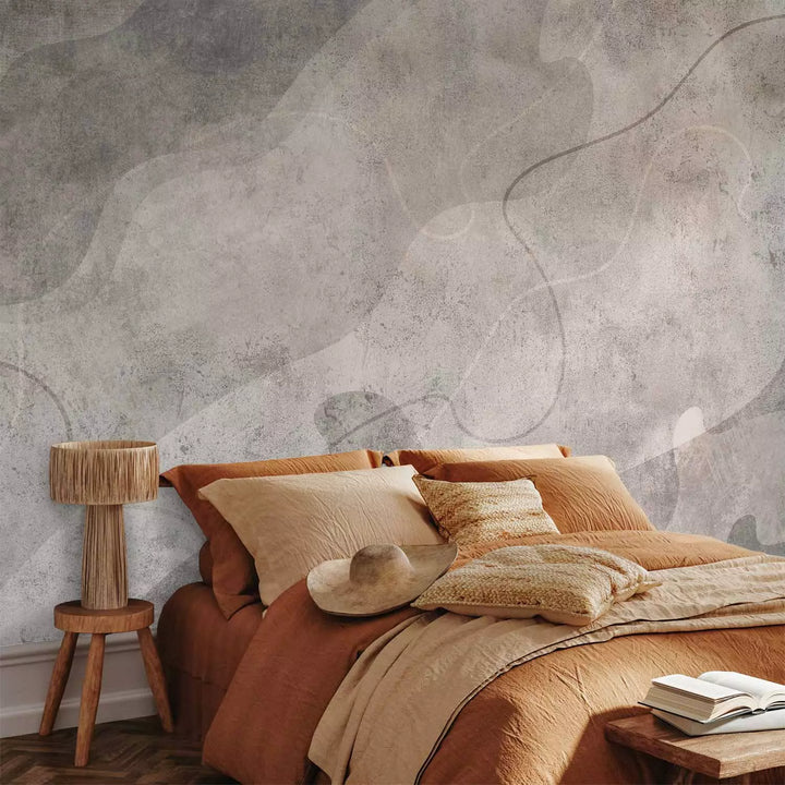 Fototapetes - Strukturēti viļņi bēšos un pelēkos toņos, 149242 G-ART