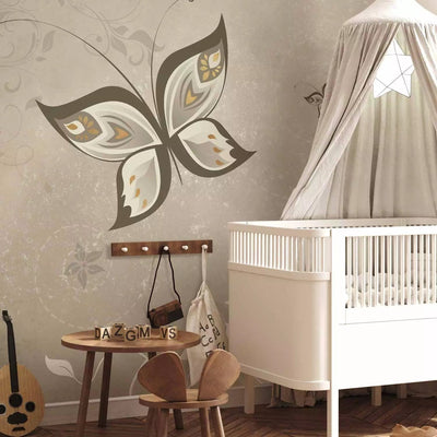 Wall Murals for children's room in beige color - Butterfly wings, 61299G-ART