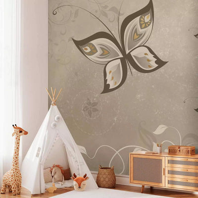 Wall Murals for children's room in beige color - Butterfly wings, 61299G-ART