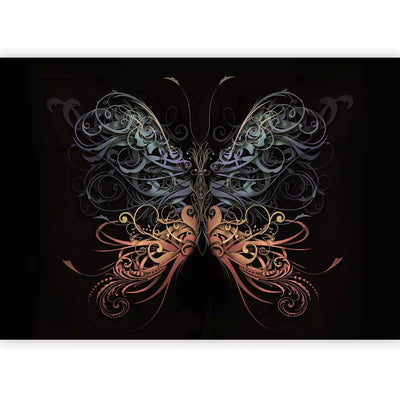 Fototapetes - tauriņš ar grezniem spārniem uz melna fona - 89006 G-ART