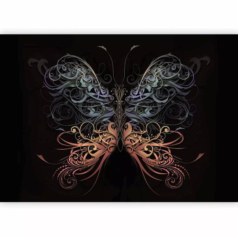 Wall Murals - butterfly with fancy wings on a black background - 89006 G-ART