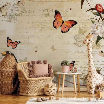 Wall Murals with butterflies - Butterfly melody, 61307G-ART