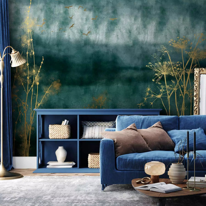 Fototapetes tirkīzā krāsā - Zelta zāle - 142501 G-ART