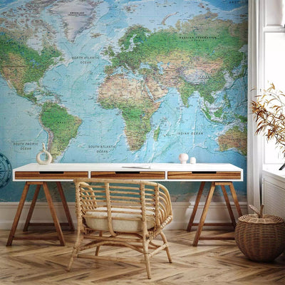 Wall Murals for children's room - Traditional world map, 95019G-ART