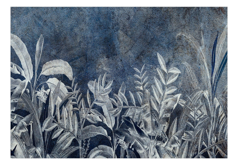 Fototapetes tropu stilā tumši zilos toņos - Nakts džungļi, 143119 G-ART