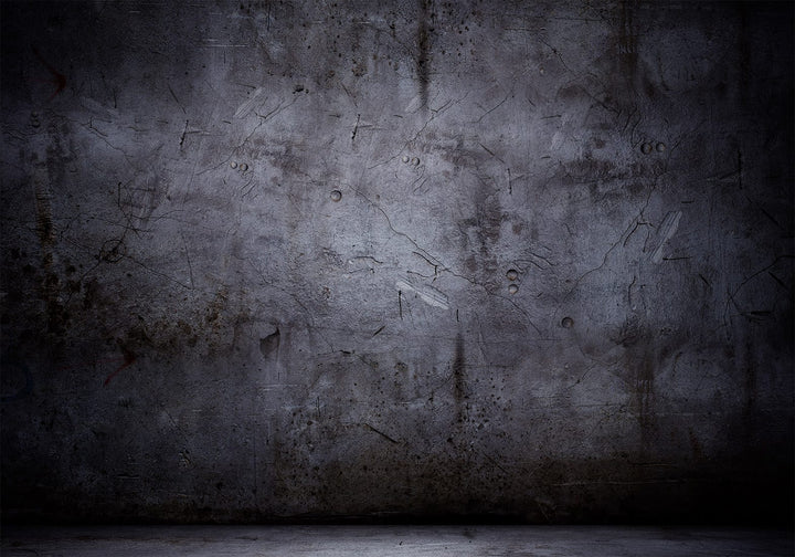 Dark gray photo wallpaper with a realistic concrete texture in black | Tapetenshop.lv