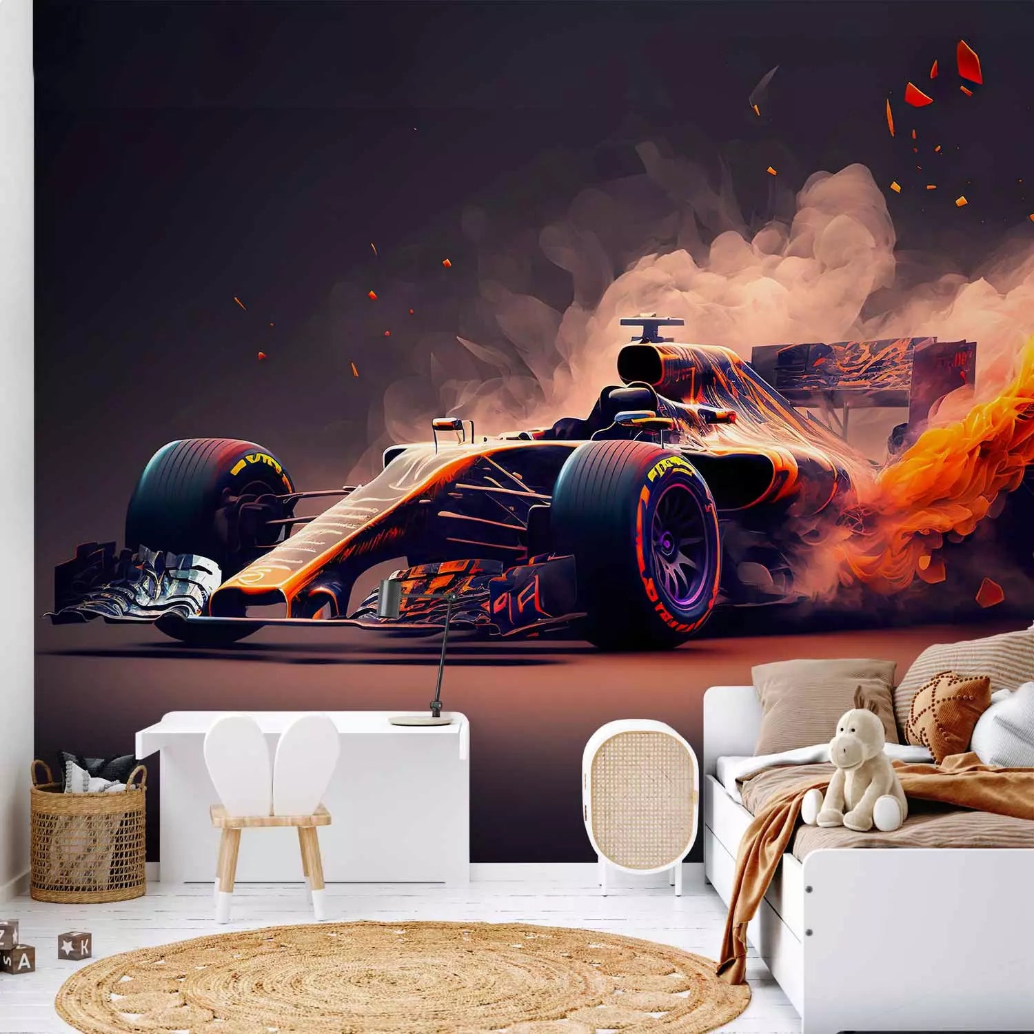 Fototapetes jaunietim - Ugunīga Formula 1 datorspēles stilā G-ART