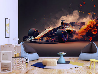 Fototapetes - Ugunīga Formula 1 datorspēles stilā , 150678 G-ART