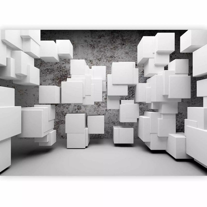 Wall Murals with 3d cubes in gray color, 62110 G-ART