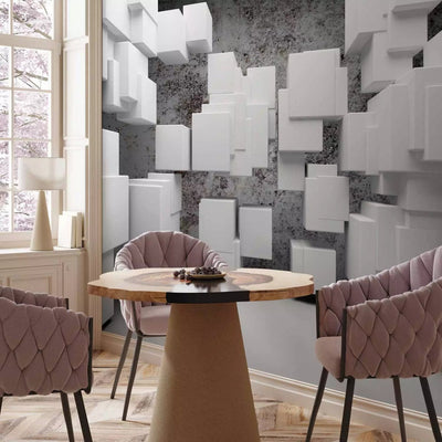 Wall Murals with 3d cubes in gray color, 62110 G-ART