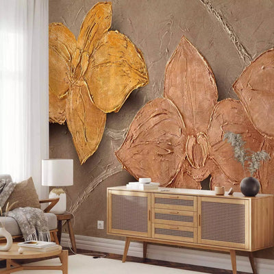 Wall Murals - Artistic orchid brown bouquet in interior G-ART