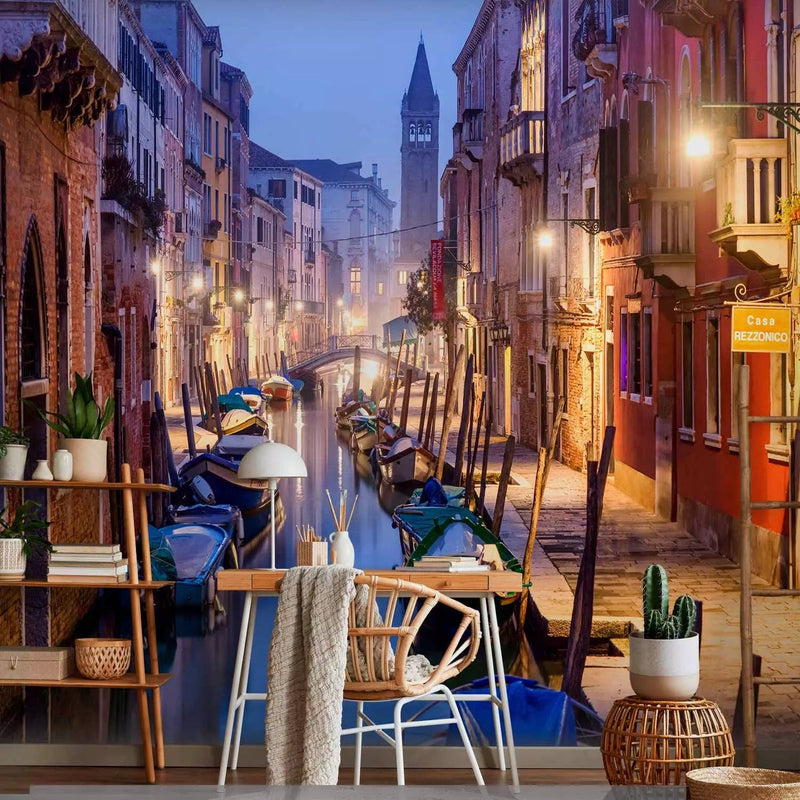 Wall Murals - evening in Venice - Italian cities with boats, 62467 G -art