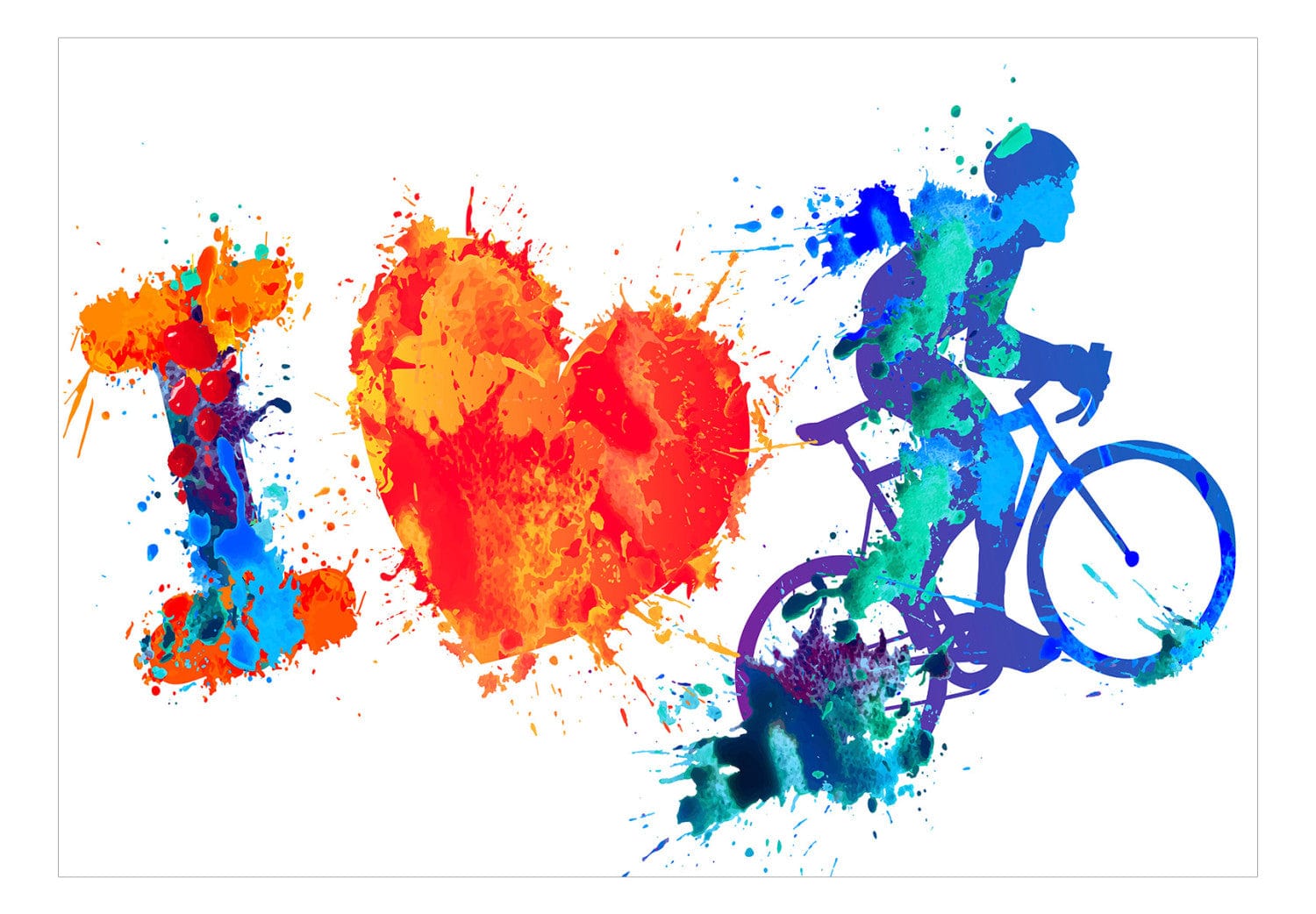 Fototapetes jauniešu istabai - Velosipēdists un sirds, 150975 G-ART