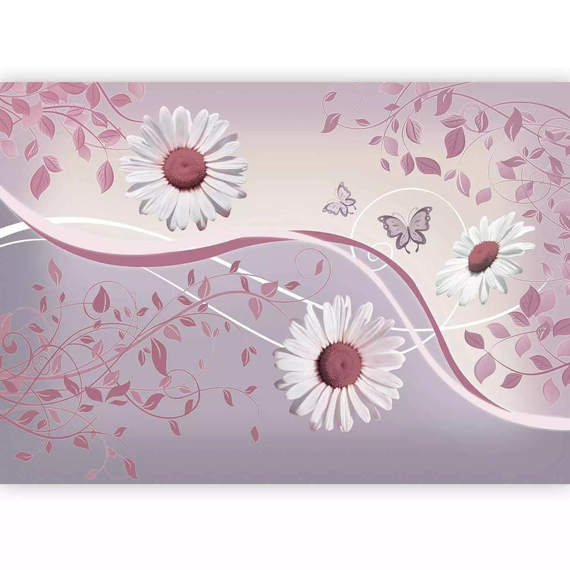 Wall Murals - Purple wallpapers with daisy, 60844 - Buy G -Art