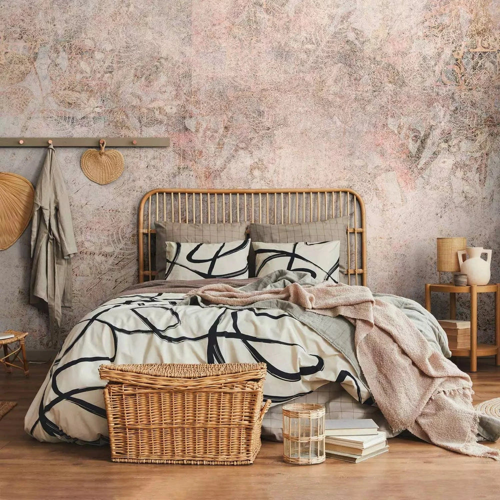 Fototapetes - Vintāžas ornaments siltos bēšos toņos - interjerā G-ART