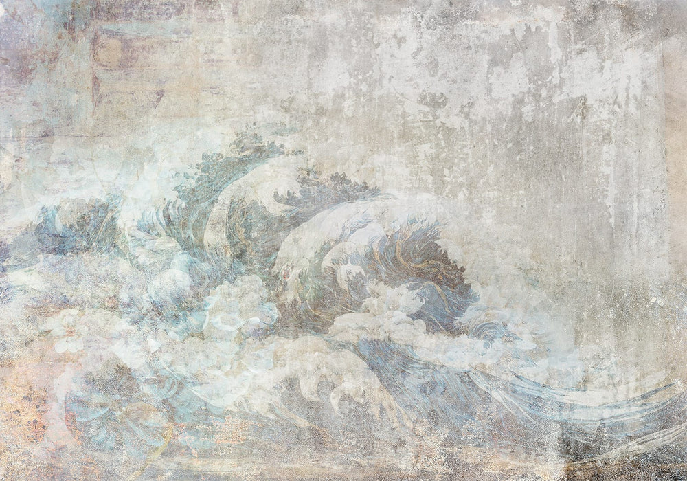 Wall murals - Vintage wave fresco in blue/gray | 147647 Tapetenshop.lv