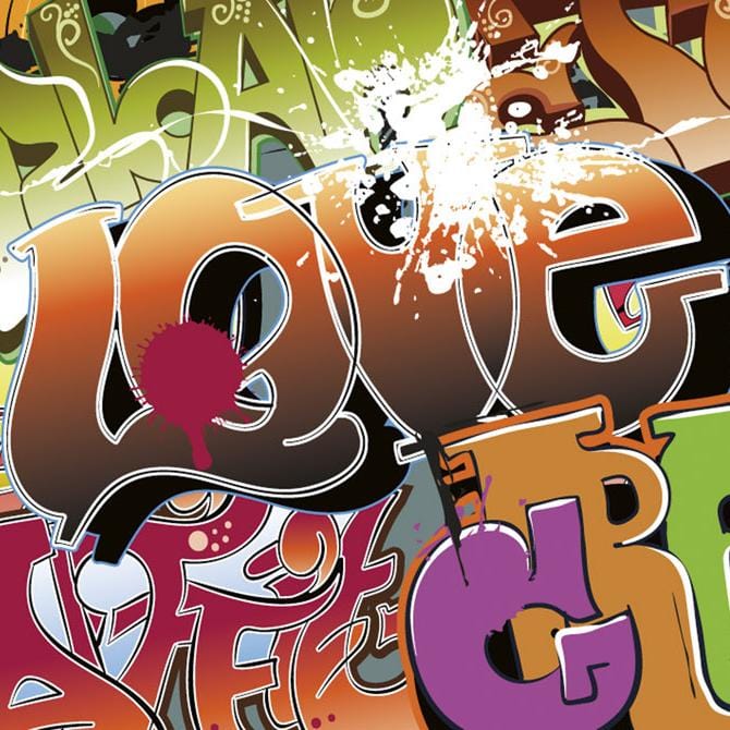 Pašlīmējošas fototapetes virtuvei - Grafiti  (180x60 cm) Art4home