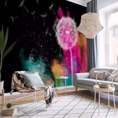 Wall Murals - Dandelions on a black background with multiple drastic, 90204g-art