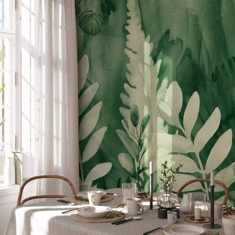 Wall Murals - Green composition with fern leaves, buy online at G-ART