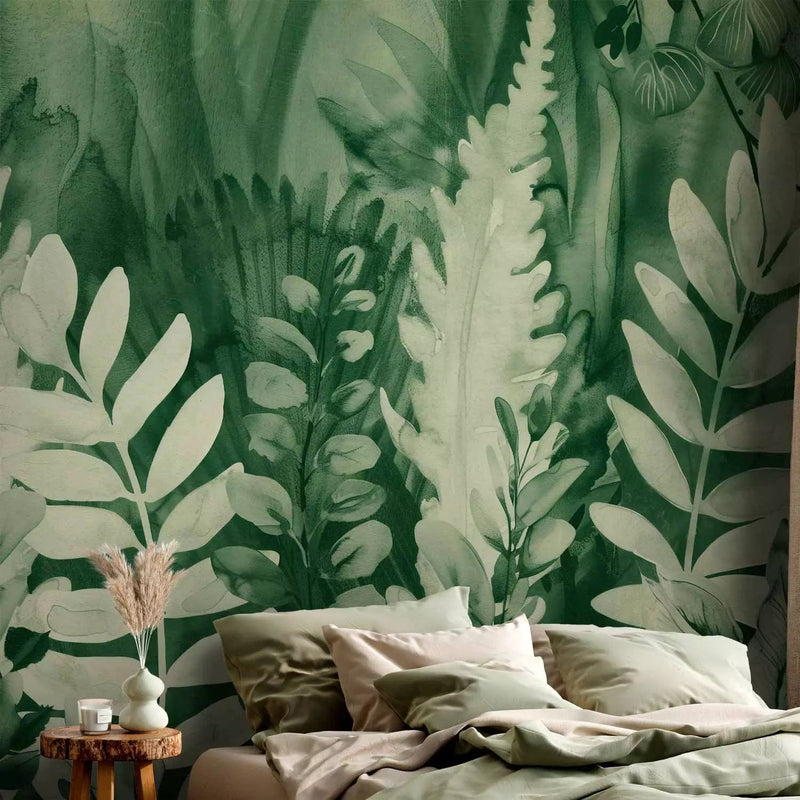 Wall Murals - Green composition with fern leaves, buy online at G-ART