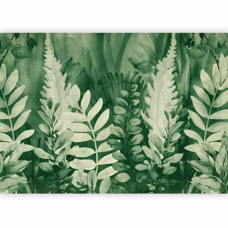 Wall Murals - Green composition with fern leaves, buy online at G-ART