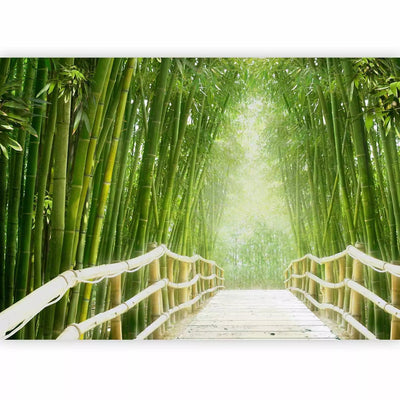 Valokuvatapetti - fantasia kiinalaisesta sillasta vihreiden bambujen välillä, 59777G-ART