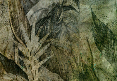 Fototapetes zaļos toņos ar tropiskām lapām - Zaļā migla, 143038 G-ART