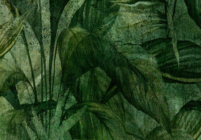 Fototapetes zaļos toņos ar tropiskām lapām - Zaļā migla, 143038 G-ART