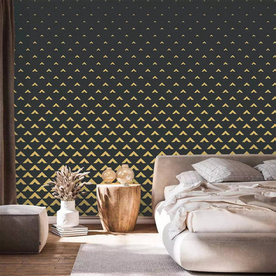 Wall Murals - graphics with a triangle gradient - black, gold - buy G-ART