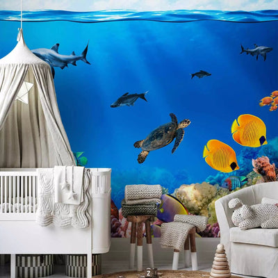 Wall Murals with fauna - ideas for children's room - underwater king G -art