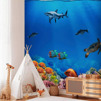 Wall Murals with fauna - ideas for children's room - underwater king G -art