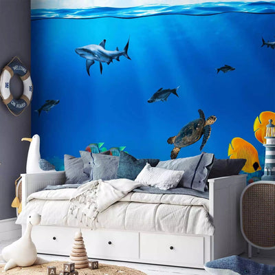 Wall Murals with fauna - ideas for children's room - underwater king G -art