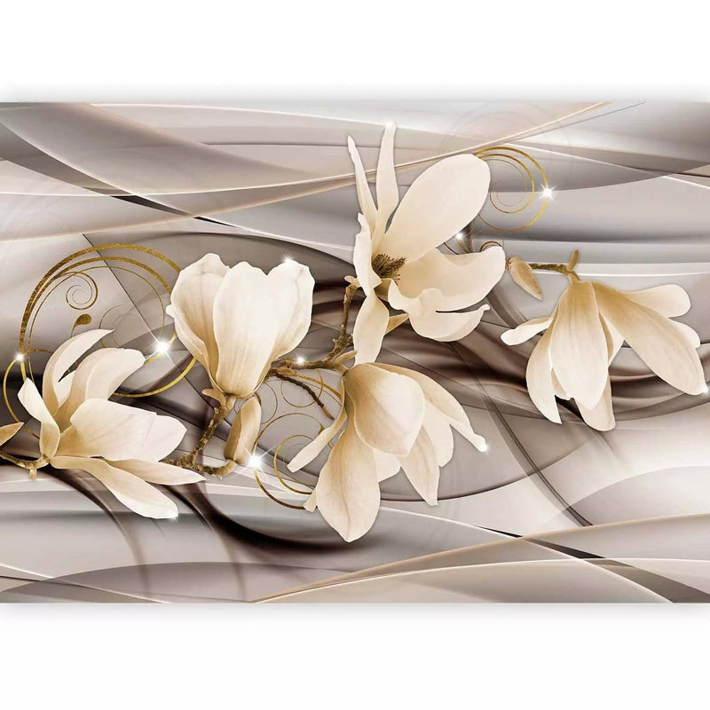 Fototapetai -Švelnios magnolijos smulkiame fone su G-ART blizgesiu