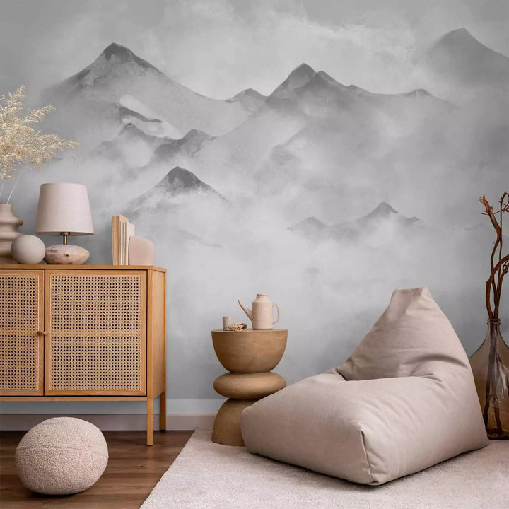 Fototapetes - Ziema kalnos (pelēkos toņos) - izgatavošana G-ART