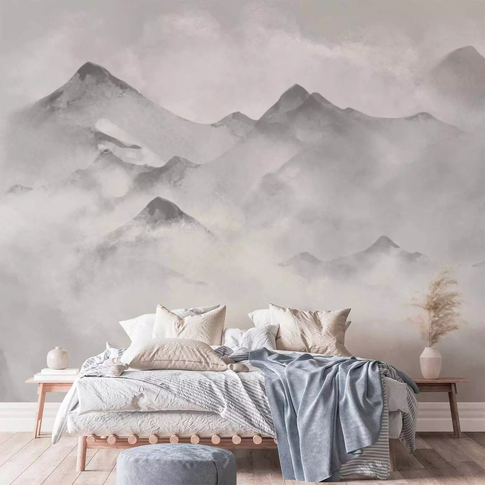 Fototapetes - Ziema kalnos (pelēkos toņos) - izgatavošana G-ART