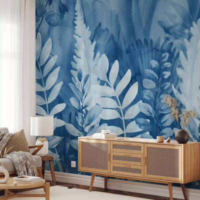 Wall Murals - Blue composition with fern leaves, 161120 - price G-ART