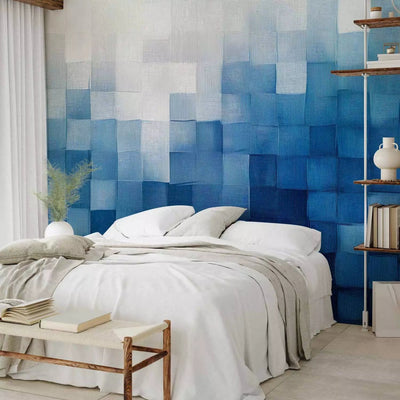 Wall Murals - blue abstraction - Blue squares, 161104 - buy G-ART