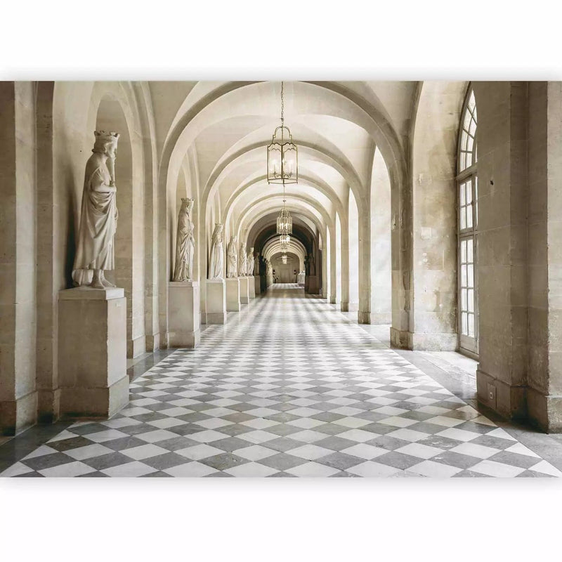 Wall Murals - Corridor with a layered floor, windows and sculptures, 64517 G-art