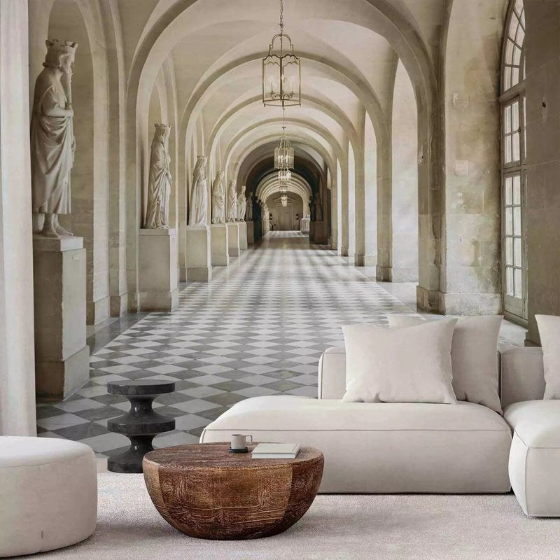 Wall Murals - Corridor with a layered floor, windows and sculptures, 64517 G-art