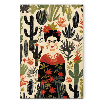 Frida Kahlo - Mākslinieces portrets starp kaktusiem, 152225, XXL izmērs Tapetenshop.lv
