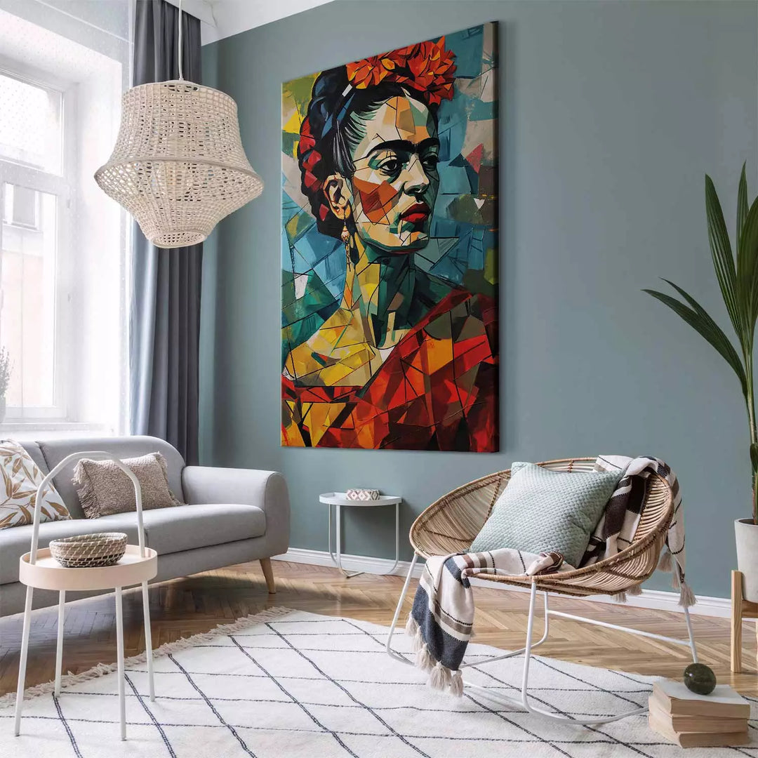 Frida Kalo - ģeometrisks portrets kubisma stilā, 152238, lielformāta ART XL