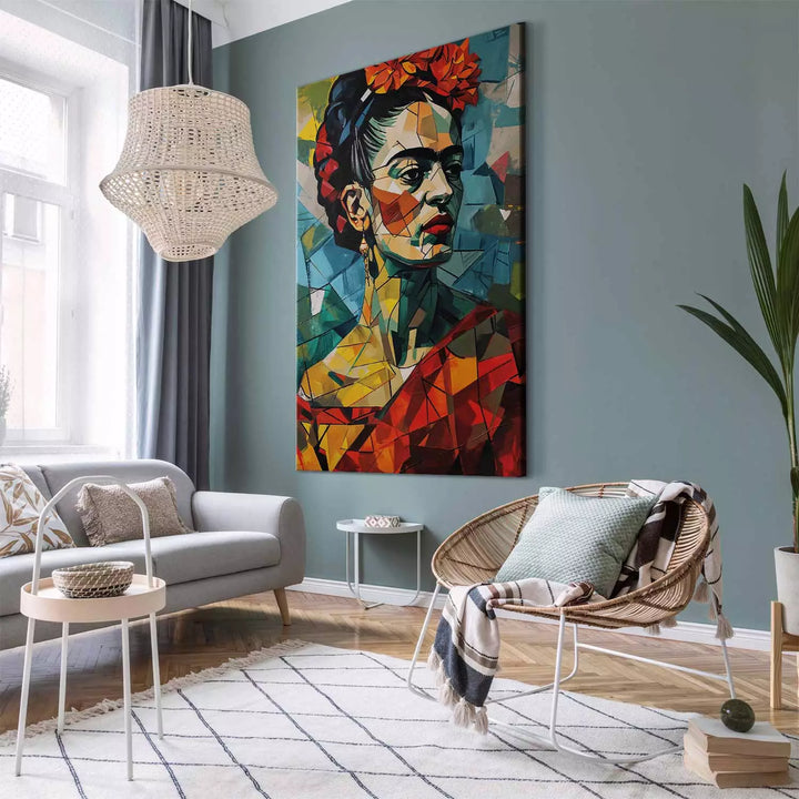 Frida Kalo - ģeometrisks portrets kubisma stilā, 152238, lielformāta ART XL
