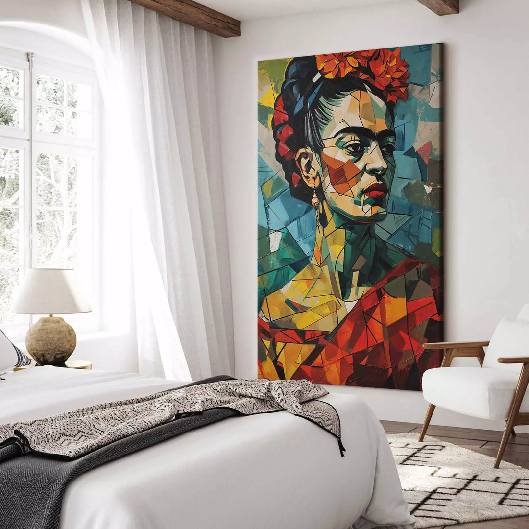 Frida Kalo - ģeometrisks portrets kubisma stilā, 152238, lielformāta ART XL