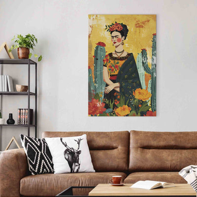 Frida Kalo - mākslinieciskais attēlojums ar kaktusiem, 152216, XXL izmērs G-ART