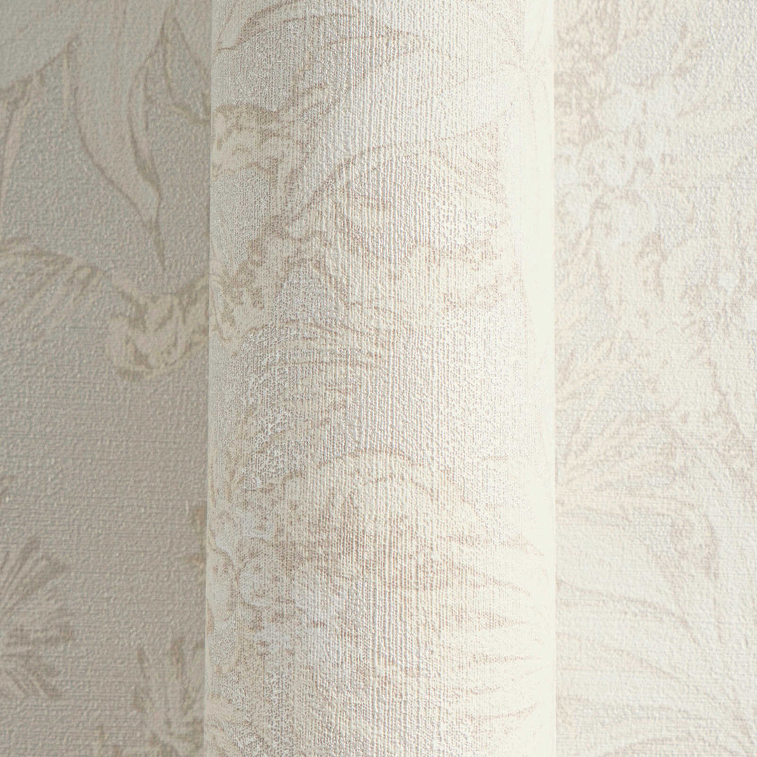 Light non-woven wallpaper with a matte botanical pattern and glossy background, 3007707