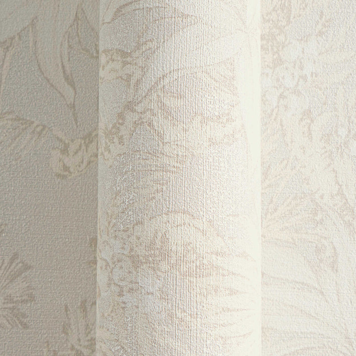 Light non-woven wallpaper with a matte botanical pattern and glossy background, 3007707