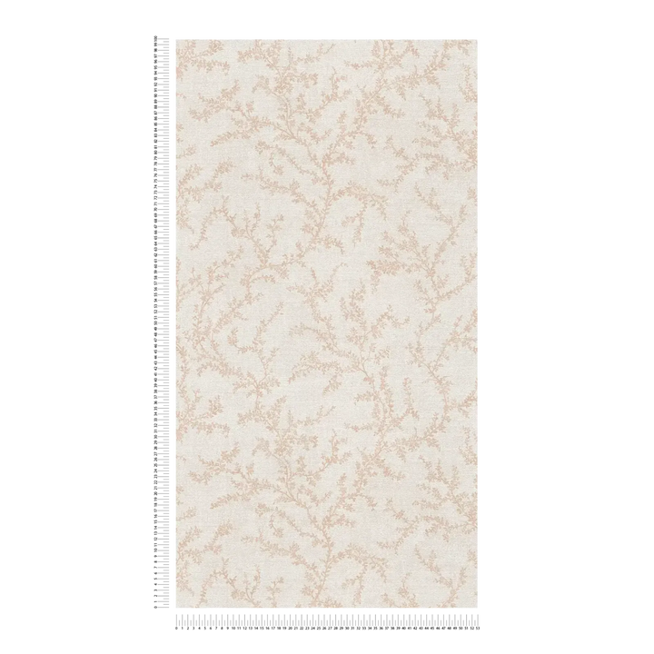 Tapetes ar filigrāniem zariem un tekstila virsmu – krēmkrāsā - 3010565 AS Creation